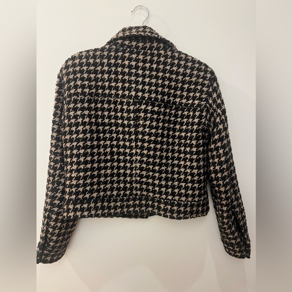 Anthropologie Avec Les Filles Houndstooth Shimmer Cropped Coat Size M - Picture 6 of 10